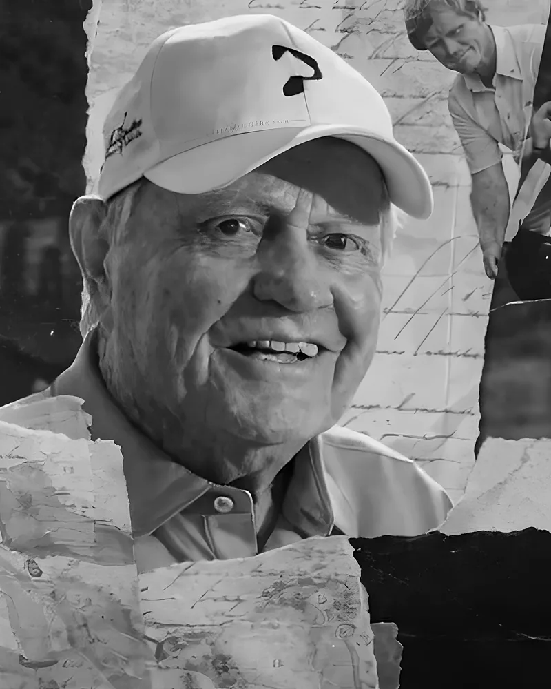 Retrato de Jack Nicklaus, de boné, sorrindo